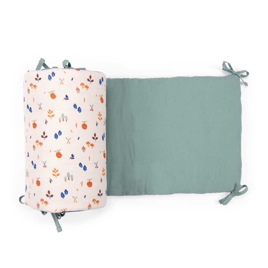 Tour de lit crème motif cueillette - Pomme des bois