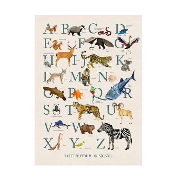 Affiche abécédaire - Tout autour du monde