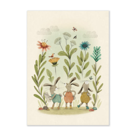 Affiche Lapins - Trois petits lapins